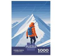 Rompecabezas Difícil para Adultos De 1000 Piezas Mountain Climber in Snowy Landscape Rompecabezas Antiestrés Juguetes De Corte De Precisión Gran Regalo para Jugar 70x50cm/1000pcs