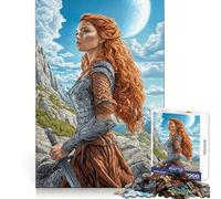 Rompecabezas difícil para Adultos de 1000 Piezas: Mujer guerrera de fantasía Pelirroja Mejora la Memoria Corte Suave y silencioso Regalo clásico (50x75cm)