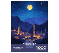 Rompecabezas Difícil para Adultos De 1000 Piezas Muscat, Oman Nightscape Illustration Rompecabezas para Adultos Juego Familiar Difícil Gran Regalo para Jugar 70x50cm/1000pcs