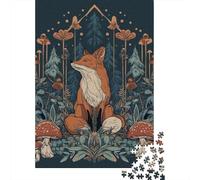 Rompecabezas Difícil para Adultos De 1000 Piezas Mystical Forest Fox Art Print Rompecabezas para Adultos Juego Práctico Arte De Pared Regalo De Cumpleaños, Regalos, 52x38cm/1000pcs