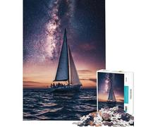 Rompecabezas difícil para Adultos de 1000 Piezas Navegando bajo Las Estrellas Juguetes educativos Juegos relajantes Carrera de Velocidad Manual Obra de Arte Regalos (tamaño 75x50cm)