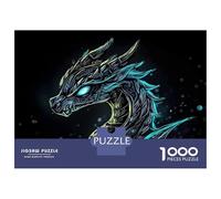 Rompecabezas Difícil para Adultos De 1000 Piezas Neon Dragon Art Rompecabezas para Adultos Juego Familiar Difícil Gran Regalo para Jugar 38x26cm/1000pcs