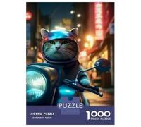 Rompecabezas Difícil para Adultos De 1000 Piezas Neon Nights Racing Cat Rompecabezas para Adultos Juegos Relajantes Mejora La Memoria Regalo De Cumpleaños, Regalos, 70x50cm/1000pcs