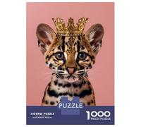 Rompecabezas Difícil para Adultos De 1000 Piezas Ocelot Pastel Crown Rompecabezas para Adultos Juego De Ingenio Carrera De Velocidad De Manos Desafío Educativo 52x38cm/1000pcs