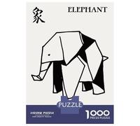 Rompecabezas Difícil para Adultos De 1000 Piezas Origami Elephant Japanese Wall Art Rompecabezas para Adultos Juegos Relajantes Difícil Desafío Educativo Difícil 52x38cm/1000pcs