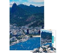 Rompecabezas difícil para Adultos de 1000 Piezas Paisaje Urbano de Río de Janeiro con Cristo Redentor Rompecabezas para Adultos Juegos relajantes Que mejoran la Memoria Un Reto para completar