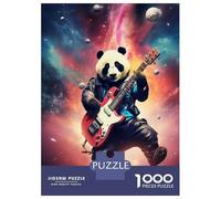 Rompecabezas Difícil para Adultos De 1000 Piezas Panda in 60s Rock Album Rompecabezas para Adultos Juegos Relajantes Mejora La Memoria Regalo De Cumpleaños, Regalos, 70x50cm/1000pcs