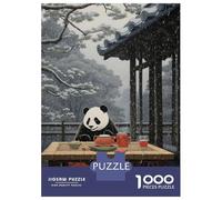 Rompecabezas Difícil para Adultos De 1000 Piezas Panda Japanese Painting Rompecabezas para Adultos Juguetes De Bricolaje Mejora La Memoria Desafiante De Completar 38x26cm/1000pcs