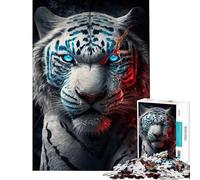 Rompecabezas difícil para Adultos de 1000 Piezas Peligro Tigre Blanco Ayuda a ejercitar el Cerebro Juguete Educativo para Toda la Familia para Mayores de 14 años 50x75cm