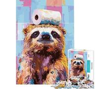 Rompecabezas difícil para Adultos de 1000 Piezas Perezoso con Papel higiénico en la Cabeza Desafío Educativo Decoración de Pared Juguete para Mayores de 14 años Juego 50x75cm