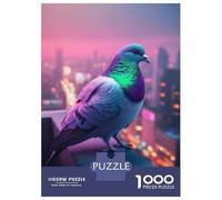 Rompecabezas Difícil para Adultos De 1000 Piezas Pigeon in Neon City Rompecabezas para Adultos Juegos Relajantes Regalo De Cumpleaños Desafío Educativo 38x26cm/1000pcs