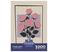 Rompecabezas Difícil para Adultos De 1000 Piezas Pink Roses Mid Century Rompecabezas para Adultos Juego De Ingenio Carrera De Velocidad De Manos Desafío Educativo 38x26cm/1000pcs