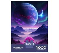 Rompecabezas Difícil para Adultos De 1000 Piezas Planetary Landscape with Pink Tree Rompecabezas para Adultos Juguetes De Bricolaje Mejora La Memoria Desafiante De Completar 70x50cm/1000pcs