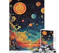 Rompecabezas difícil para Adultos de 1000 Piezas Planetas Coloridos Paisaje cósmico Juegos relajantes decoración hogar Juguetes colección de Artistas Bellas Artes (38x26cm)