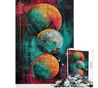 Rompecabezas difícil para Adultos de 1000 Piezas Planetas geométricos Juego práctico decoración de Pared decoración del hogar Juguetes cumpleaños (50x75cm)