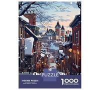Rompecabezas Difícil para Adultos De 1000 Piezas Quebec City Winter Scene Rompecabezas para Adultos Juguetes De Bricolaje Mejora La Memoria Desafiante De Completar 38x26cm/1000pcs