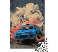 Rompecabezas Difícil para Adultos De 1000 Piezas Rally Car Explosion Poster Rompecabezas Juego Práctico Una Obra De Arte Regalos para Amigos Y Familiares 38x26cm/1000pcs