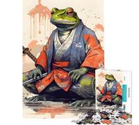 Rompecabezas difícil para Adultos de 1000 Piezas Rana Samurai Sapo Samurai Difícil y desafiante Decoración para el hogar Juego Familiar para Mayores de 14 años (50x75cm)
