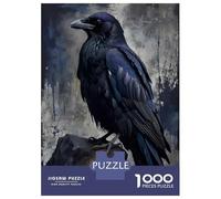 Rompecabezas Difícil para Adultos De 1000 Piezas Raven Perched on Rock Digital Art Rompecabezas para Adultos Juguetes Antiestrés Desafío Educativo De Corte De Precisión 38x26cm/1000pcs