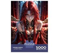 Rompecabezas Difícil para Adultos De 1000 Piezas Red Hair Anime Girl Rompecabezas para Adultos Juego Familiar Difícil Gran Regalo para Jugar 38x26cm/1000pcs
