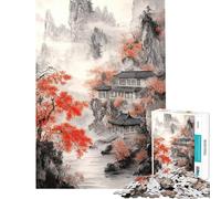 Rompecabezas difícil para Adultos de 1000 Piezas Retiro de montaña en otoño Juego Familiar desafiante Juguetes Excelentes Regalos para Juegos y Actividades Familiares (tamaño 75x50cm)