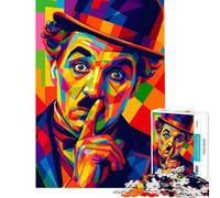 Rompecabezas difícil para adultos de 1000 piezas retrato colorido de Charlie Chaplin estilo Pop Art actividades divertidas para hacer en casa actividades familiares juegos divertidos apto para mayores