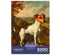 Rompecabezas Difícil para Adultos De 1000 Piezas Retro Jack Russell Terrier Rompecabezas para Adultos Juego De Ingenio Carrera De Velocidad De Manos Desafío Educativo 70x50cm/1000pcs