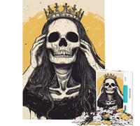 Rompecabezas difícil para Adultos de 1000 Piezas Rompecabezas de la Reina Esqueleto para Adultos Juguetes de Bricolaje Divertidos y con Humor un Gran Regalo para los Amantes de los Videojuegos