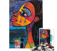 Rompecabezas difícil para Adultos de 1000 Piezas Rompecabezas Lágrimas de expresión para Adultos Juegos relajantes para Adultos Ideal para Pasar el Tiempo en casa Regalo de cumpleaños (38x52cm)
