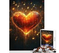 Rompecabezas difícil para Adultos de 1000 Piezas Rompecabezas Musical Corazón Ardiente 1000 Juegos relajantes Excelentes Regalos y Juguetes desafío difícil (38x26cm)