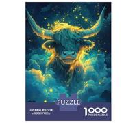 Rompecabezas Difícil para Adultos De 1000 Piezas Scottish Highland Cow Rompecabezas para Adultos Juguetes De Bricolaje Mejora La Memoria Desafiante De Completar 38x26cm/1000pcs