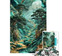 Rompecabezas difícil para Adultos de 1000 Piezas Sendero de la Jungla Dorada Rompecabezas para Adultos Juegos relajantes Vacaciones en casa Matar el Tiempo Regalo de cumpleaños Regalos (50x75cm)