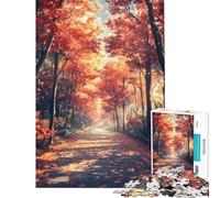 Rompecabezas difícil para Adultos de 1000 Piezas Sendero del Bosque otoñal Rompecabezas para Adultos Juegos relajantes Que mejoran la Memoria Un Reto para completar (tamaño 38x26cm)