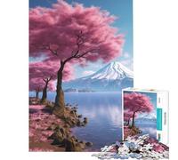 Rompecabezas difícil para Adultos de 1000 Piezas Serenidad del Monte Fuji Actividades Divertidas en casa Juguete desafiante para Decorar la Pared Ideal para Mayores de 14 años (50x75cm)
