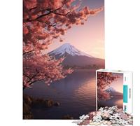 Rompecabezas difícil para Adultos de 1000 Piezas Serenidad del Monte Fuji Juguetes educativos para Aprender Juegos relajantes Regalo Educativo para cumpleaños (Tamaño 38x52cm)