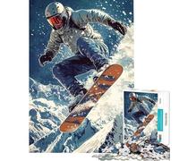 Rompecabezas difícil para Adultos de 1000 Piezas Snowboarder en Vuelo Rompecabezas para Adultos Juguetes de Bricolaje Divertidos y con Humor Un Gran Regalo para los Amantes de los Videojuegos
