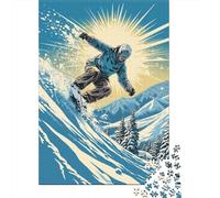 Rompecabezas Difícil para Adultos De 1000 Piezas Snowboarding Adventure Poster Rompecabezas para Adultos Juego Práctico Arte De Pared Regalo De Cumpleaños, Regalos, 38x26cm/1000pcs