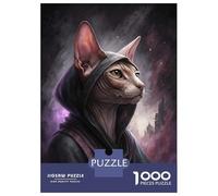 Rompecabezas Difícil para Adultos De 1000 Piezas Sphynx Cat Wizard in Cosmic Robes Rompecabezas para Adultos Juguetes De Bricolaje Mejora La Memoria Desafiante De Completar 70x50cm/1000pcs