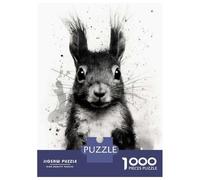 Rompecabezas Difícil para Adultos De 1000 Piezas Squirrel Beauty Black Ink Rompecabezas para Adultos Juego De Ingenio Carrera De Velocidad De Manos Desafío Educativo 52x38cm/1000pcs
