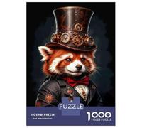 Rompecabezas Difícil para Adultos De 1000 Piezas Steampunk Red Panda Art Print Rompecabezas para Adultos Juegos Relajantes Difícil Desafío Educativo Difícil 70x50cm/1000pcs