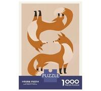 Rompecabezas Difícil para Adultos De 1000 Piezas Stylized Foxes Art Print Rompecabezas para Adultos Juegos Relajantes Difícil Desafío Educativo Difícil 52x38cm/1000pcs