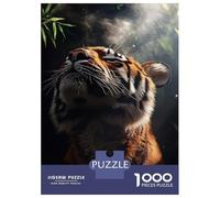Rompecabezas Difícil para Adultos De 1000 Piezas Tiger Looking Upward in Jungle Rompecabezas para Adultos Juego De Ingenio Carrera De Velocidad De Manos Desafío Educativo 38x26cm/1000pcs