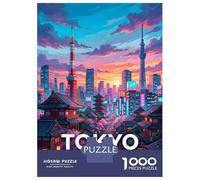 Rompecabezas Difícil para Adultos De 1000 Piezas Tokyo Japan Cityscape at Sunset Rompecabezas para Adultos Juguetes De Bricolaje Mejora La Memoria Desafiante De Completar 70x50cm/1000pcs