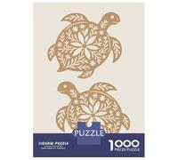Rompecabezas Difícil para Adultos De 1000 Piezas Two Floral Turtle Silhouettes Rompecabezas para Adultos Juguetes De Bricolaje Mejora La Memoria Desafiante De Completar 52x38cm/1000pcs