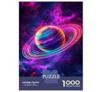 Rompecabezas Difícil para Adultos De 1000 Piezas Vibrant Cosmic Planet Rompecabezas para Adultos Juego De Ingenio Carrera De Velocidad De Manos Desafío Educativo 38x26cm/1000pcs