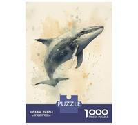 Rompecabezas Difícil para Adultos De 1000 Piezas Watercolor Whale Vintage Rompecabezas para Adolescentes Juegos Divertidos Regalos para Mujeres Desafiante De Completar 38x26cm/1000pcs