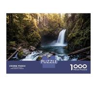 Rompecabezas Difícil para Adultos De 1000 Piezas Waterfall in A Lush Forest Rompecabezas para Adultos Juego Familiar Difícil Gran Regalo para Jugar 52x38cm/1000pcs