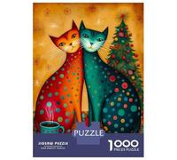 Rompecabezas Difícil para Adultos De 1000 Piezas Whimsical Cats Christmas Art Rompecabezas para Adultos Juguetes De Bricolaje Mejora La Memoria Desafiante De Completar 38x26cm/1000pcs
