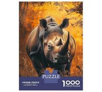 Rompecabezas Difícil para Adultos De 1000 Piezas White Rhino Portrait Rompecabezas para Adultos Juguetes Antiestrés Desafío Educativo De Corte De Precisión 38x26cm/1000pcs