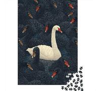 Rompecabezas Difícil para Adultos De 1000 Piezas White Swan Among Black Birds -1 Rompecabezas para Adultos Juego Práctico Arte De Pared Regalo De Cumpleaños, Regalos, 70x50cm/1000pcs